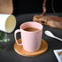 Set of 5 Coffee Mugs - 10 Ounce Unbreakable Plastic Cups with Handle, 3 Basic Colors, Dishwasher Safe