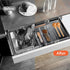 Acrylic Silverware Drawer Organizer, Expandable Kitchen Organizer for Forks and Knives, Multipurpose Storage Solution