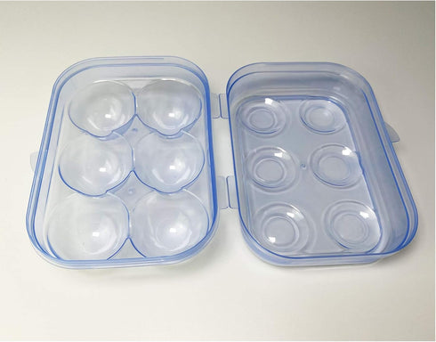 JAMOR 6 Grid Egg Storage Box, Portable Egg Carriage Container for Refrigerator, Camping, Picnic Essential (Blue)