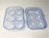 JAMOR 6 Grid Egg Storage Box, Portable Egg Carriage Container for Refrigerator, Camping, Picnic Essential (Blue)