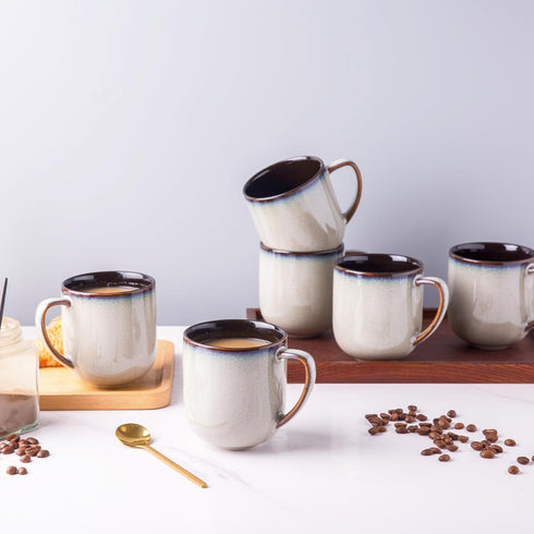 12OZ Set 6, Sets,Ideal LERATIO Ceramic Coffee Mugs of Large Porcelain Coffee Cups With Large Handle