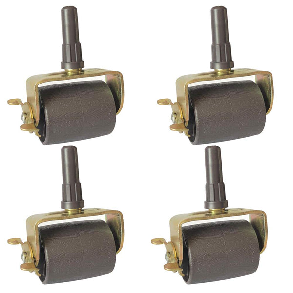 Metal Stem Heavy Duty Bed Frame Wheels Casters Rollers with Socket Sleeve Inserts, Set of 4 Locking