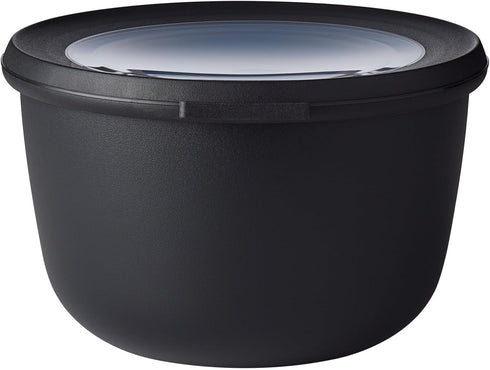 Rosti Mepal Cirqula Multi Food Storage and Serving Bowl with Lid - Tall 1 Quart, Black