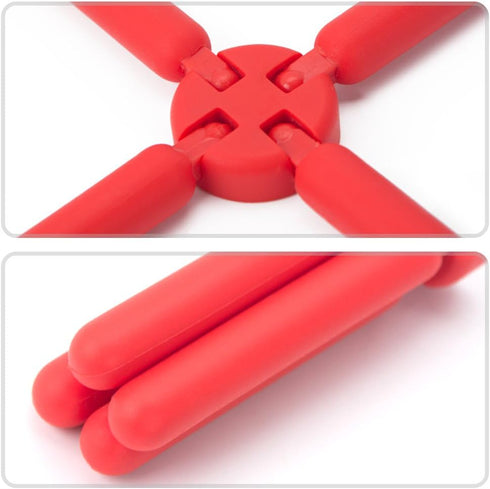 SourceTon 6 Pack Non-Slip Foldable Silicone Trivets in Cute Colors, Pot Holder, Hot Pad, Bonus Spoon Rest/Balloon Whisk