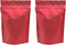 QQ Studio Pack of 100 Matte/Glossy Color Stand-Up Foil Resealable Zipper Pouches (3.9" x 5.9", Matte Red)
