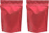 QQ Studio Pack of 100 Matte/Glossy Color Stand-Up Foil Resealable Zipper Pouches (3.9" x 5.9", Matte Red)