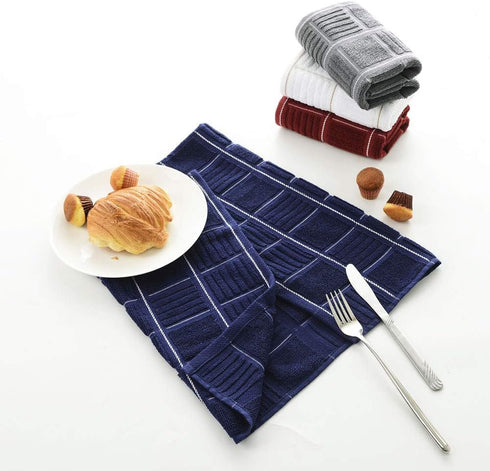 Anyi 100% Cotton Kitchen Towels, Absorbent Dish Towels with Hanging Loop, Soft for Washing Drying Dishes (16x26, Set of