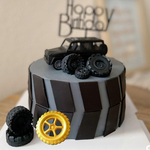 3D Round Tire Fondant Mold, Truck Wheel Silicone Mold for Cake Decorating, Cupcake Topper, Chocolate, Gum Paste Set of 1