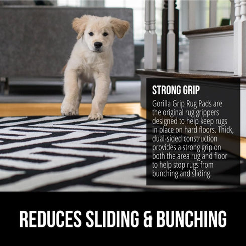 Gorilla Grip Extra Strong Rug Pad Gripper, 5x8 FT, Thick Slip and Skid Resistant Pads for Hard Floors