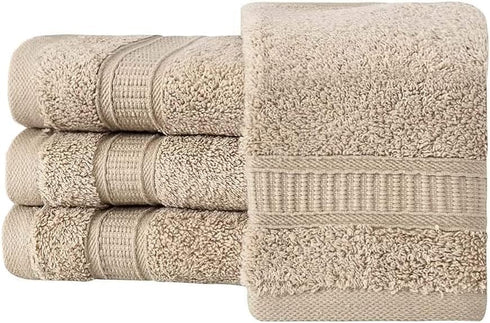 4 13 13 Set Piece Soft Turkish Cotton Washcloths for Bathroom, Kitchen, Hotel, Spa, Gym & College Dorm | Absorbent