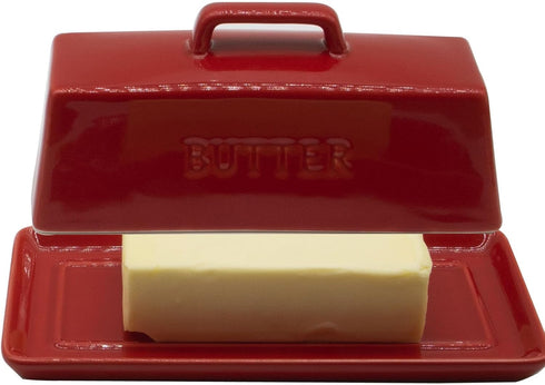 MKYHBOO Ceramic Butter Dish With Lid for Countertop, Covered Butter Holder With Lid,