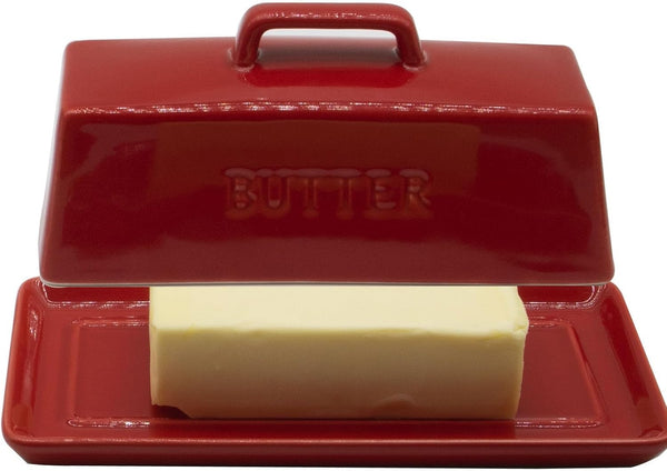 MKYHBOO Ceramic Butter Dish With Lid for Countertop, Covered Butter Holder With Lid,
