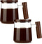 COMI Glass Coffee Mugs, Clear Coffee Mugs with Walnut Lid&HandleWide Mouth Extra