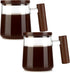COMI Glass Coffee Mugs, Clear Coffee Mugs with Walnut Lid&HandleWide Mouth Extra