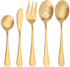 Matte Gold Serving Set - SHARECOOK 5-Piece 18/0 Stainless Steel Hostess Set, Dishwasher Safe