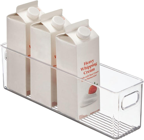 mDesign Plastic Kitchen Organizer - Storage Holder Bin with Handles for Pantry, Fridge/Freezer, Clear