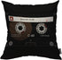 Mugod Retro Audio Cassette Throw Pillow, 80s Music Record Player Cushion Cover, 18x18 Inch for Home Decorative