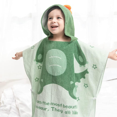 5-9 Years/Height:43.3"-51.2") TONWHAR Kids Bath/Pool/Beach Hooded Poncho Towel-Cartoon Animal Pattern Cotton Beach