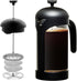 OVENTE 34 Ounce French Press Coffee Maker, Heat Resistant Borosilicate Glass, Black FPB34B