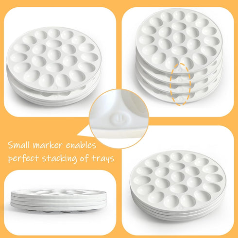 22 Cinf Ceramic Deviled Egg Containers Deviled Egg Platter Easter Gift Carrier Holder Trays with Slots for Holiday