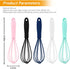 NCAM 5 Pcs Silicone Whisk for Cooking, Mini Stainless Steel Dough Whisk, Non Stick Hand Whisk