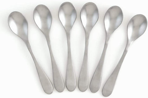 Knork Stainless Steel Demitasse Spoon Set of 6, Matte Silver Specialty Spoons