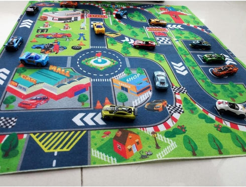 JTMM 27.5 31.5 Inches, Kids Mat for Toy Cars, Play Mat for Kids x Great for Playing with Cars and Toys