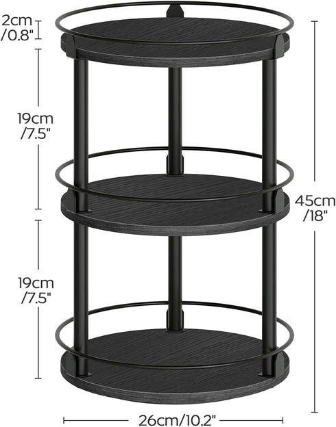 Set 2 3 Countertop, SR23L2BB YATINEY Spice Rack, of Lazy Susan Organizer, Tier Turntable Organizer For Cabinet, Compact