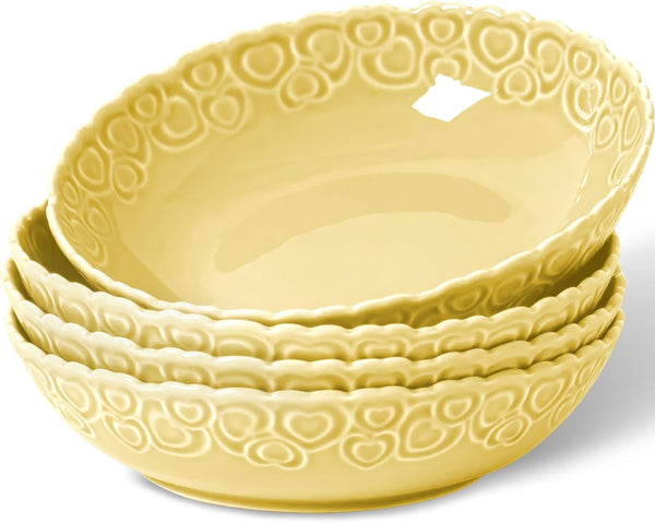HOMBENE Heartbeat Soup Pasta Bowl Sets 25oz Lemon Yellow
