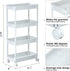 4 Sooyee Tier Wide Storage Cart Mobile Shelving Unit Organizer Slide Out Storage Rolling Utility Cart Tower Rack