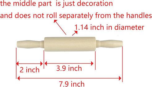 Miokun 24 Pack 7.9 Inch Wood Small Rolling Pin for Kids, Kids Rolling Pin for Home Kitchen