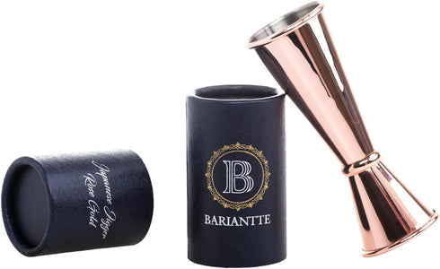 BARIANTTE Cocktail Jigger for Bartending, 2 oz 1 oz Japanese Measuring Shot Glass in Rose Gold