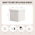 White,15"x15"x15" PINPLUS Storage Ottoman Cube Square Shaped Ottomans with Storage Foot Stool Footrest for Lving Room