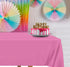 DecorRack 2 Pack Rectangular Tablecloths, 54 x 108 inch, Fuchsia Pink Plastic for Parties, Picnic, Camping