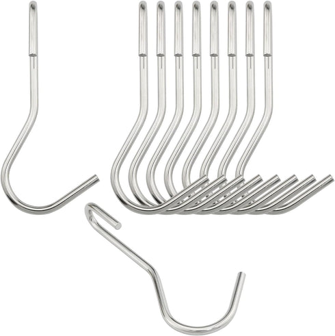 10PCS Heavy Duty S Hooks, 90 Degree Twist Angled Hooks for Hanging Kitchen Utensils, Pots, Pans, Clothes, Towels