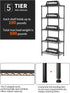 SINGAYE 5 Shelves Wire Shelf Storage Unit, Adjustable Metal Shelves for Laundry Bathroom Kitchen Office (Black)