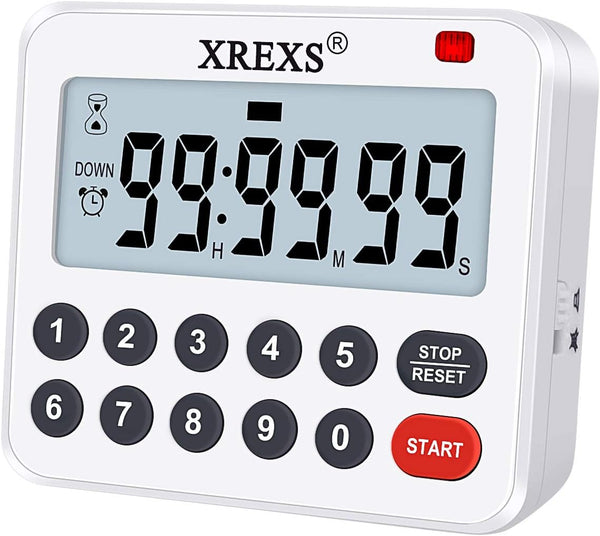 XREXS Digital Kitchen Timer, Magnetic Countdown Timer with Loud Alarm and Mute Option, Large Display