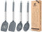 Pack of 4 Silicone Cooking Utensils Set, Non Stick Gray Spatulas, Heat Resistant Kitchen Turners for Frying