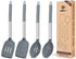 Pack of 4 Silicone Cooking Utensils Set, Non Stick Gray Spatulas, Heat Resistant Kitchen Turners for Frying