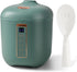 CHACEEF Mini Rice Cooker, 2-Cups Uncooked, 1.2L Portable Non-Stick Cooker with 24-Hour Timer & Food Steamer, Green