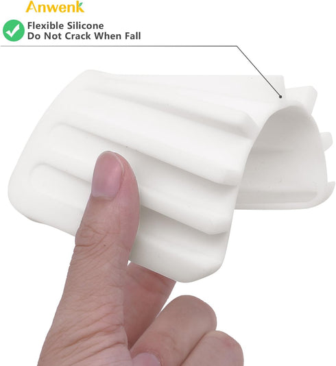 Anwenk Flexible Silicone Soap Dish, Shower Waterfall Tray Saver Holder for Bathroom/Kitchen, 2 Pack
