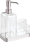 iDesign 67080 Forma Plastic Soap Pump with Caddy, Dispenser with Storage Compartment, Stainless