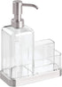 iDesign 67080 Forma Plastic Soap Pump with Caddy, Dispenser with Storage Compartment, Stainless