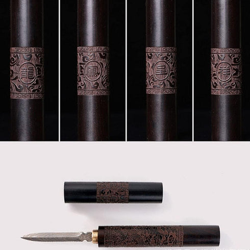 haowei Stainless Steel Puerh Tea Knife Needle, Wooden Handle Ice Pick Tool for Breaking Tea Cake