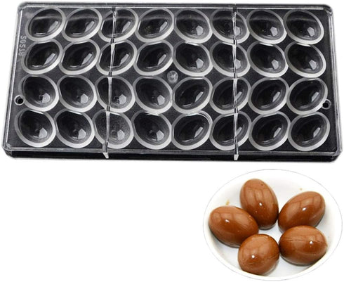 Polycarbonate Chocolate Mold DIY Candy Mould Clear Hard Plastic Bakeware Pastry Tools Small Easter Egg Smooth Surface (19272) by GRAINRAIN