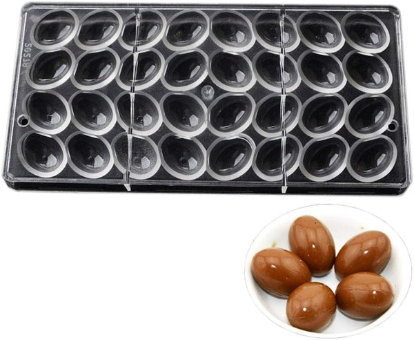 Polycarbonate Chocolate Mold DIY Candy Mould Clear Hard Plastic Bakeware Pastry Tools Small Easter Egg Smooth Surface (19272) by GRAINRAIN