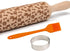 Embossed Rolling Pin for Baking with Dog Pattern - Wooden Engraved Dough Roller, Kitchen Decor Birthday Gifts
