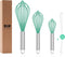 Teal Silicone Whisk Set of 3, Professional Non Scratch Cooking Whisks, Stainless Steel & Silicone Tool for Nonstick