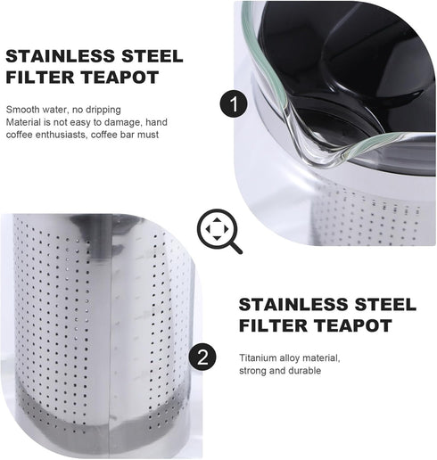 Tea Glass Infuser, 1500ml Glass Teapot with Stainless Steel Strainer, Stovetop Tea Kettle for Loose Leaf Tea