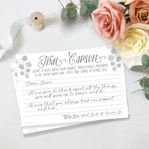 m&h invites Time Capsule Message Cards - 50 Count for Baby Shower or 1st Birthday Game Activity